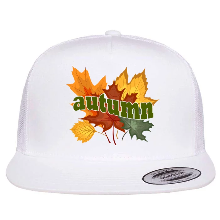 Autumn Nature Leaves Flat Bill Trucker Hat