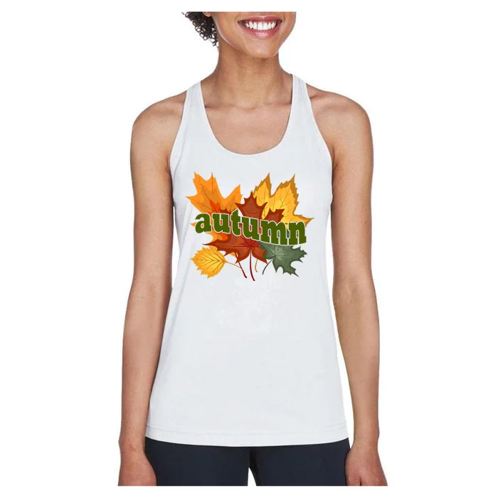 Autumn Nature Leaves Women's Racerback Tank