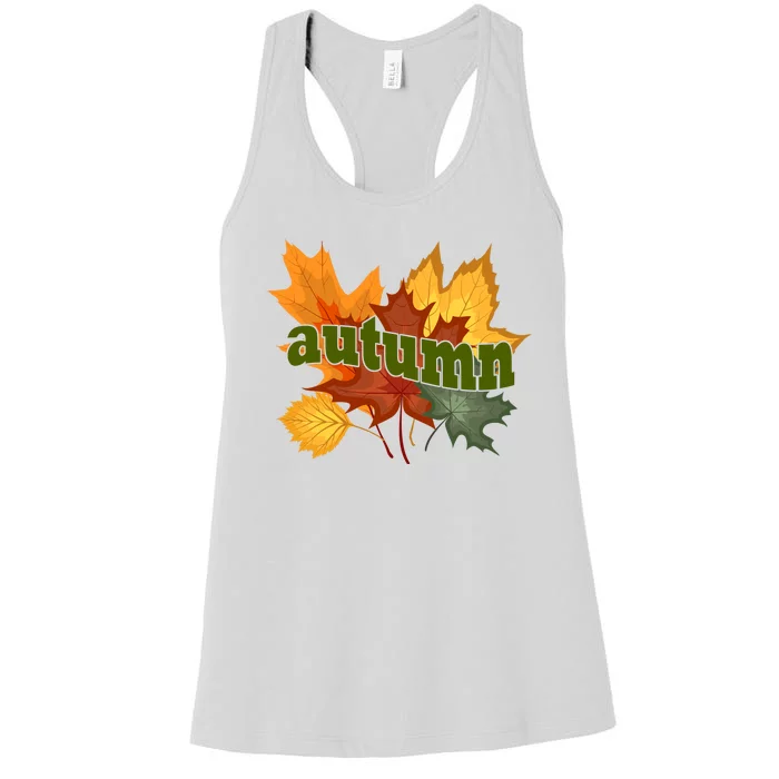 Autumn Nature Leaves Women's Racerback Tank