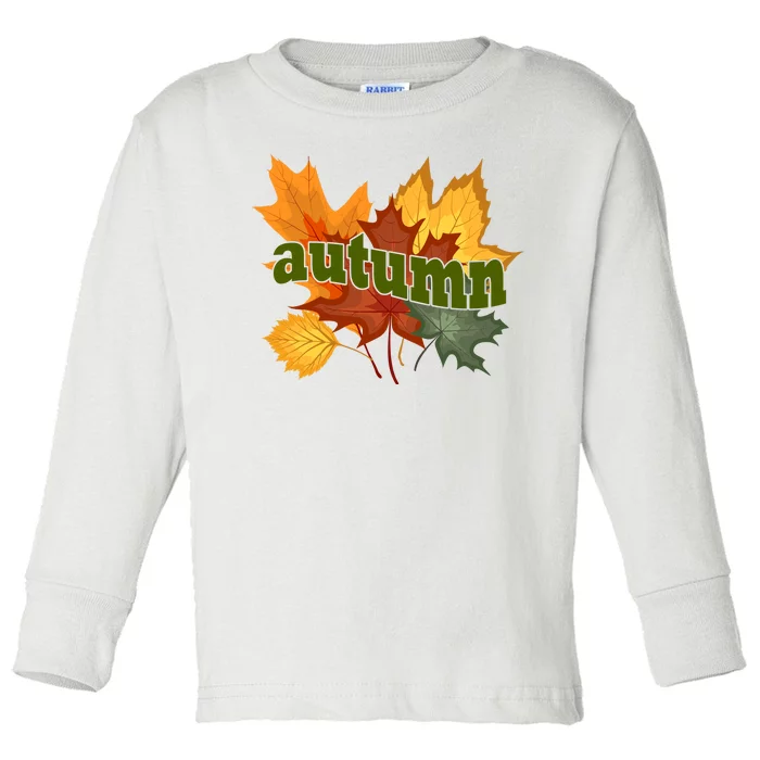 Autumn Nature Leaves Toddler Long Sleeve Shirt