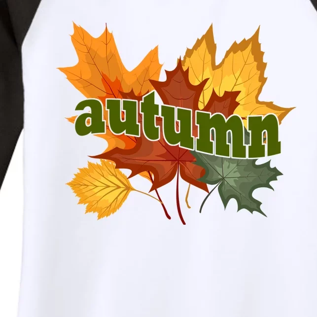 Autumn Nature Leaves Women's Tri-Blend 3/4-Sleeve Raglan Shirt