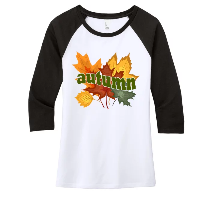 Autumn Nature Leaves Women's Tri-Blend 3/4-Sleeve Raglan Shirt