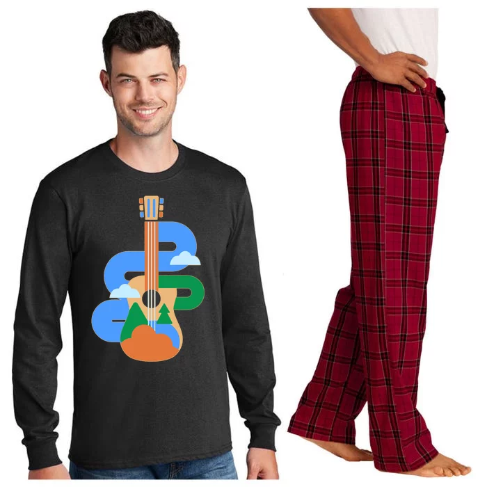 Abstract Nature Lover Guitar Long Sleeve Pajama Set