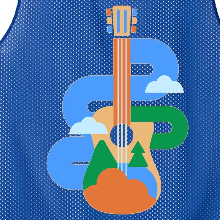 Abstract Nature Lover Guitar Mesh Reversible Basketball Jersey Tank