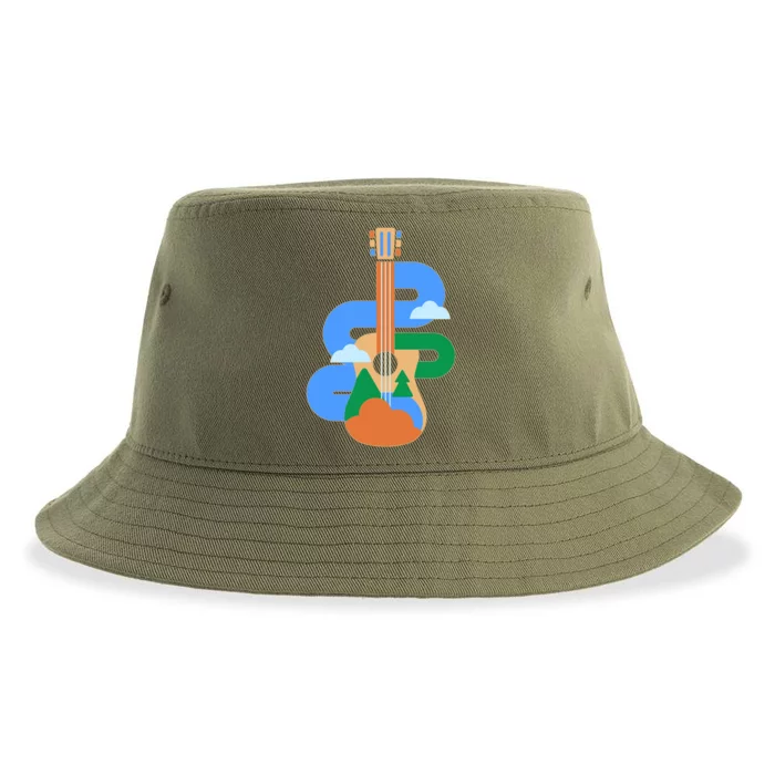 Abstract Nature Lover Guitar Sustainable Bucket Hat