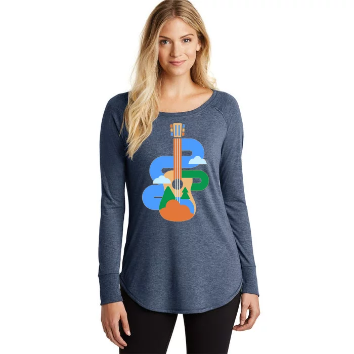 Abstract Nature Lover Guitar Women's Perfect Tri Tunic Long Sleeve Shirt