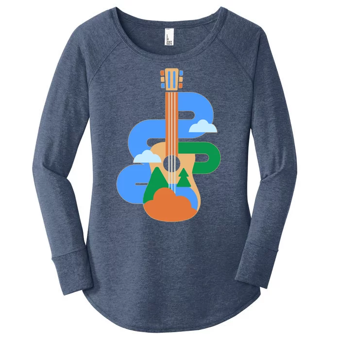 Abstract Nature Lover Guitar Women's Perfect Tri Tunic Long Sleeve Shirt