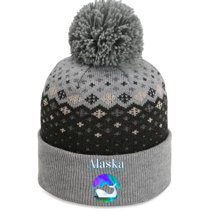 Alaska Northern Lights Orca Whale With Aurora Borealis Meaningful Gift The Baniff Cuffed Pom Beanie