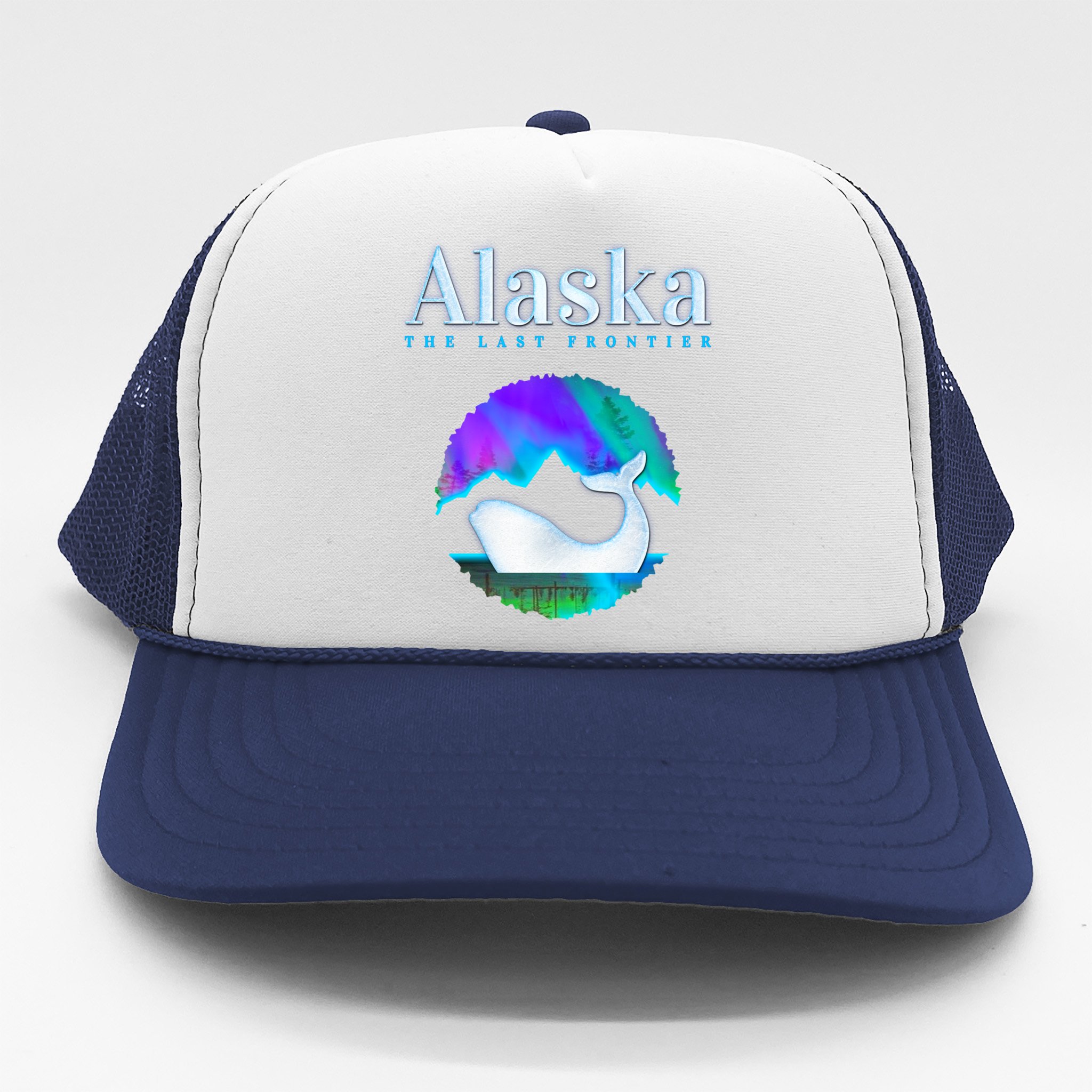 Alaska Northern Lights Orca Whale with Aurora Borealis Meaningful Gift Trucker Hat