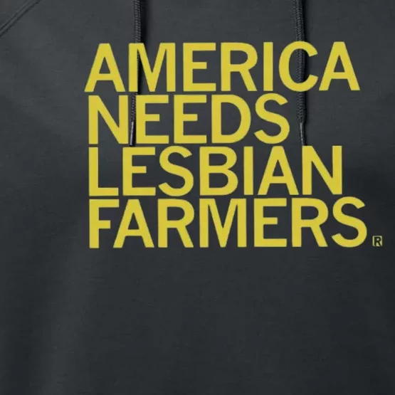 America Needs Lesbian Farmers Performance Fleece Hoodie