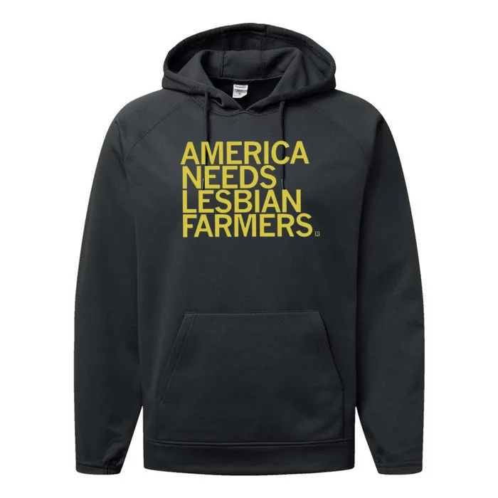 America Needs Lesbian Farmers Performance Fleece Hoodie