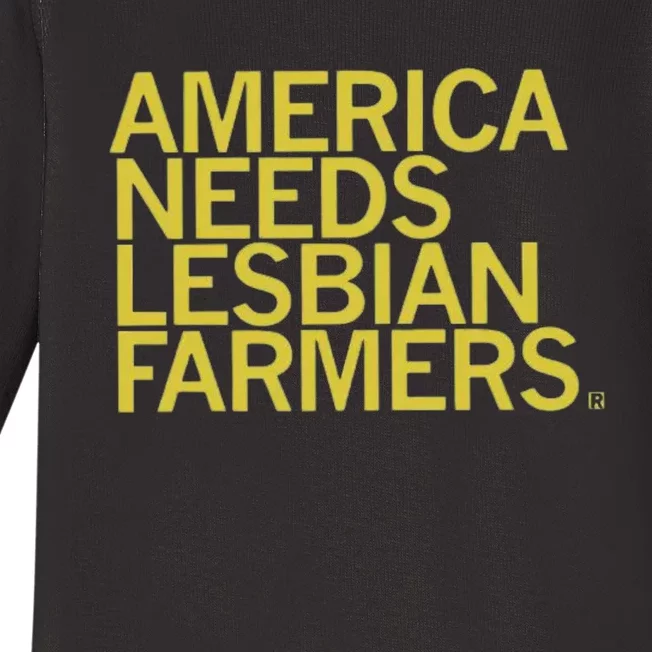 America Needs Lesbian Farmers Baby Long Sleeve Bodysuit