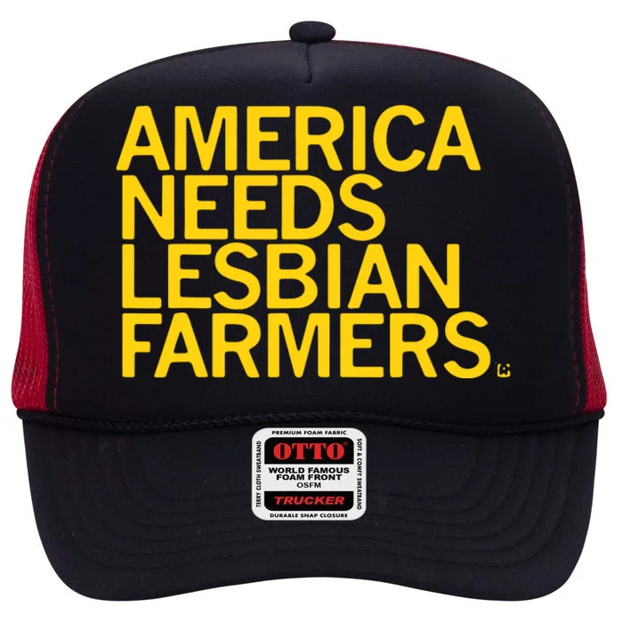 America Needs Lesbian Farmers High Crown Mesh Trucker Hat