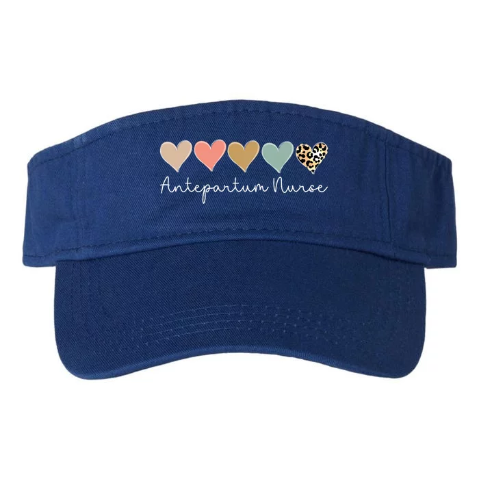 Antepartum Nurse Leopard Heart Valentines Day Nursing Gift Valucap Bio-Washed Visor