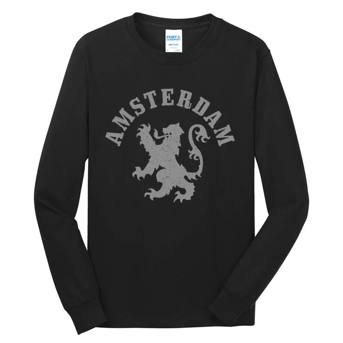 Amsterdam Netherlands Lion Dutch Holland Vintage Amsterdam Tall Long Sleeve T-Shirt