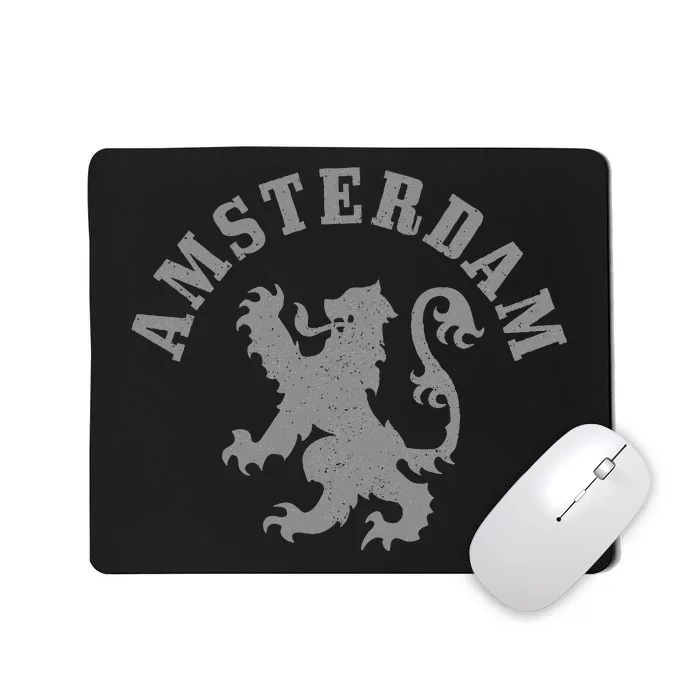 Amsterdam Netherlands Lion Dutch Holland Vintage Amsterdam Mousepad