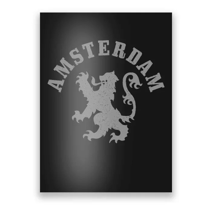 Amsterdam Netherlands Lion Dutch Holland Vintage Amsterdam Poster