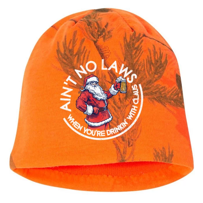 Aint No Laws When You're Ing With Claus Funny Christmas Gift Kati - Camo Knit Beanie