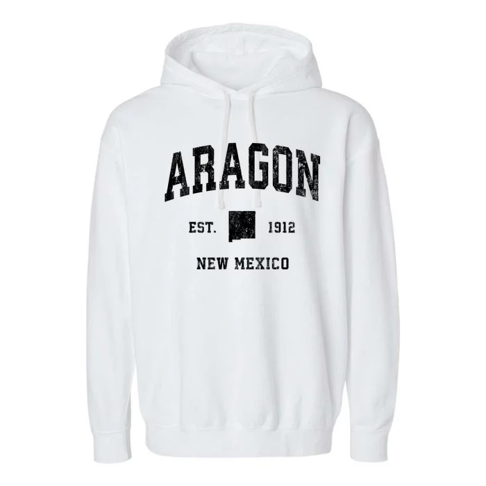 Aragon New Mexico Nm Vintage Athletic Sports Garment-Dyed Fleece Hoodie