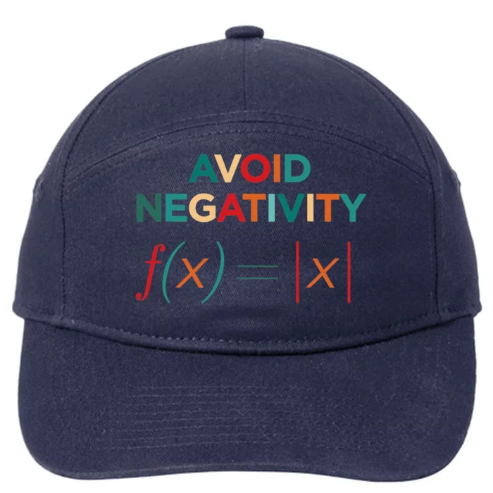 Avoid Negativity Math Equation Funny Math Teacher 7-Panel Snapback Hat