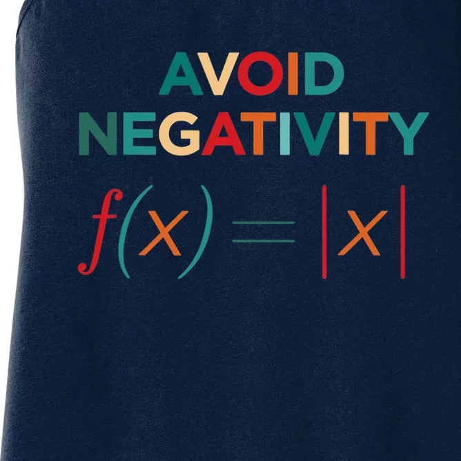 Avoid Negativity Math Equation Funny Math Teacher Women's Racerback Tank