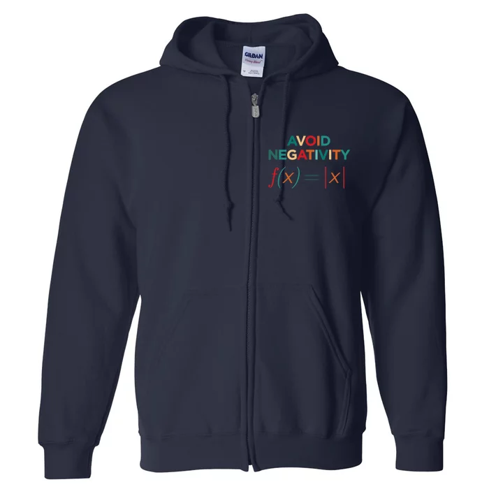 Avoid Negativity Math Equation Funny Math Teacher Full Zip Hoodie