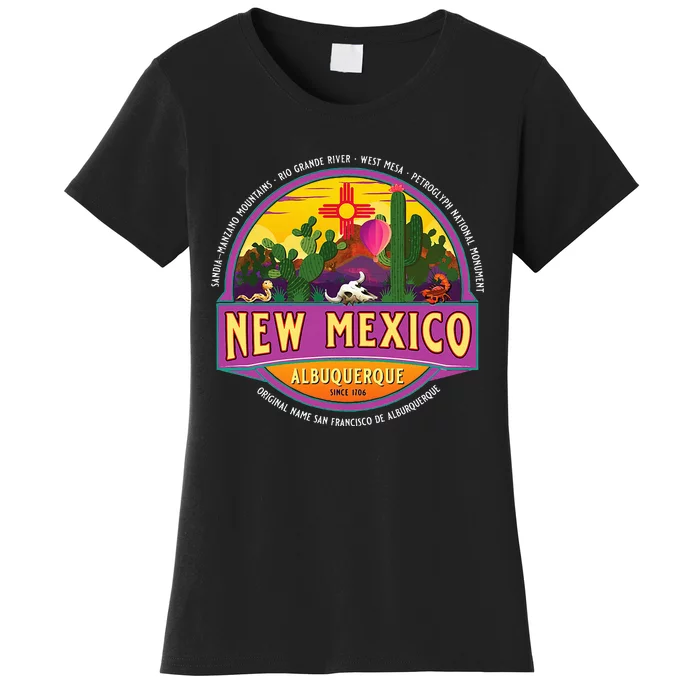 Albuquerque New Mexico Usa Balloons Desert Vacation Souvenir Women's T-Shirt