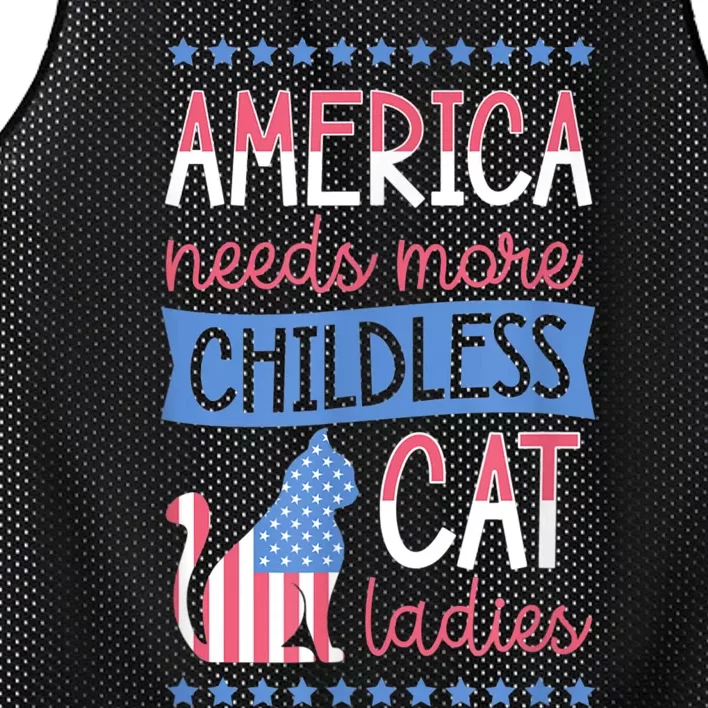 America Needs More Childless Cat Ladies Childless Mesh Reversible Basketball Jersey Tank