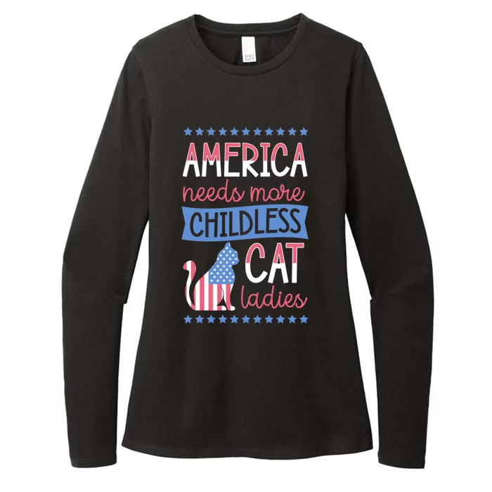 America Needs More Less Cat Ladies Less Cute Gift Womens CVC Long Sleeve Shirt