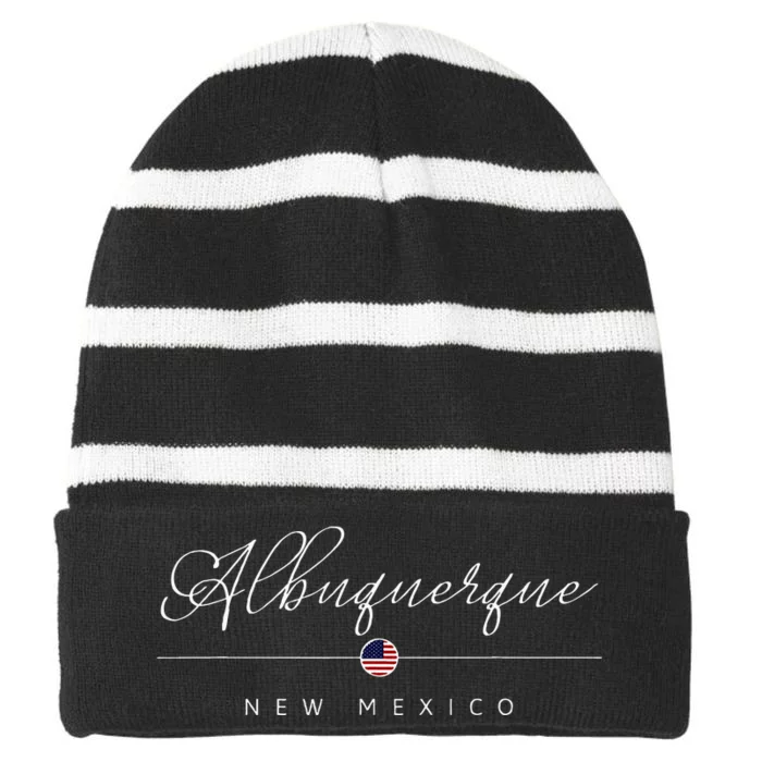 Albuquerque New Mexico Nm On Albuquerque Striped Beanie with Solid Band