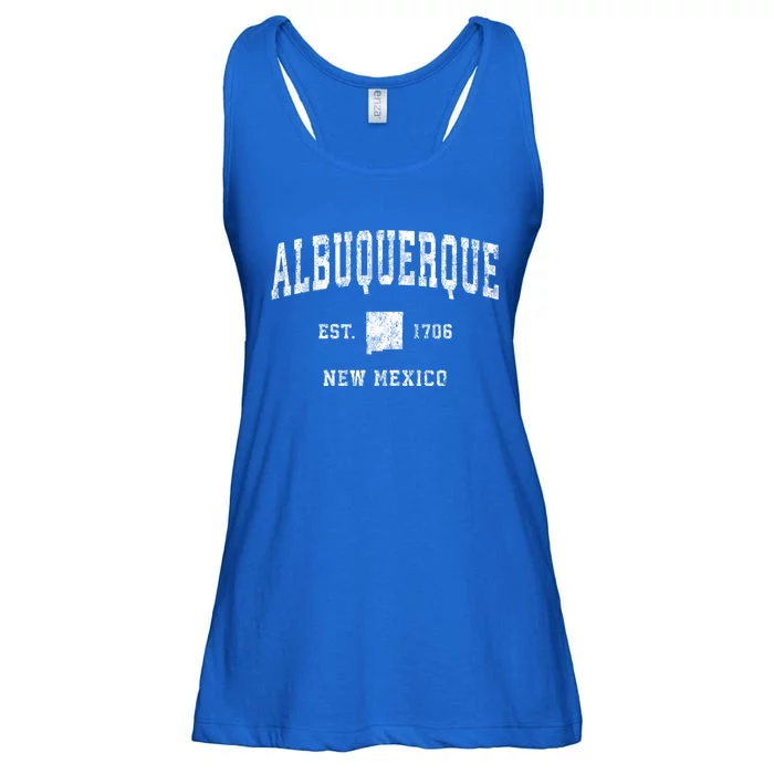 Albuquerque New Mexico Nm Vintage Athletic Sports Ladies Essential Flowy Tank