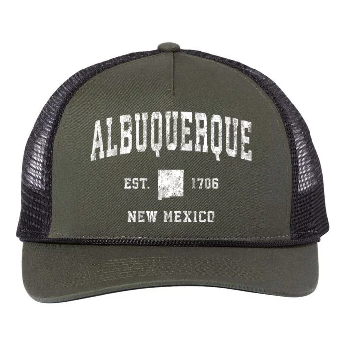 Albuquerque New Mexico Nm Vintage Athletic Sports Retro Rope Trucker Hat Cap