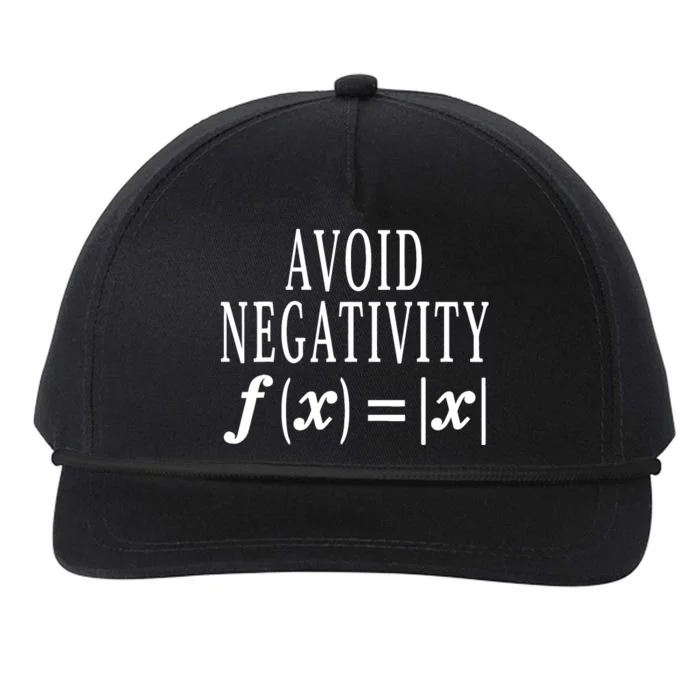 Avoid Negativity Math Equation Teacher Funny Gift Snapback Five-Panel Rope Hat