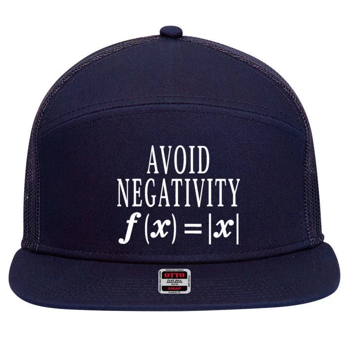 Avoid Negativity Math Equation Teacher Funny Gift 7 Panel Mesh Trucker Snapback Hat