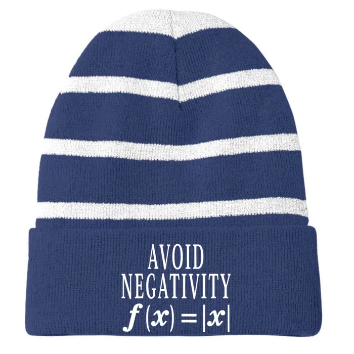 Avoid Negativity Math Equation Teacher Funny Gift Striped Beanie with Solid Band