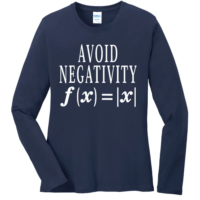 Avoid Negativity Math Equation Teacher Funny Gift Ladies Long Sleeve Shirt