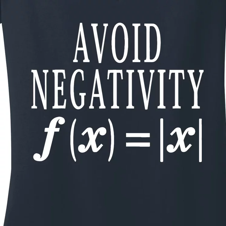 Avoid Negativity Math Equation Teacher Funny Gift Women's V-Neck T-Shirt