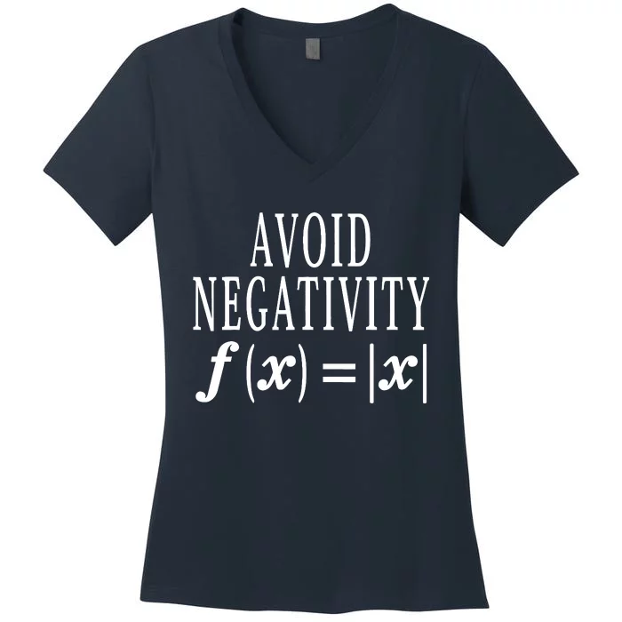 Avoid Negativity Math Equation Teacher Funny Gift Women's V-Neck T-Shirt