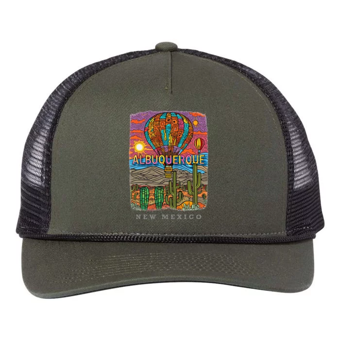 Albuquerque New Mexico Nm Desert Oasis Sd528 Retro Rope Trucker Hat Cap