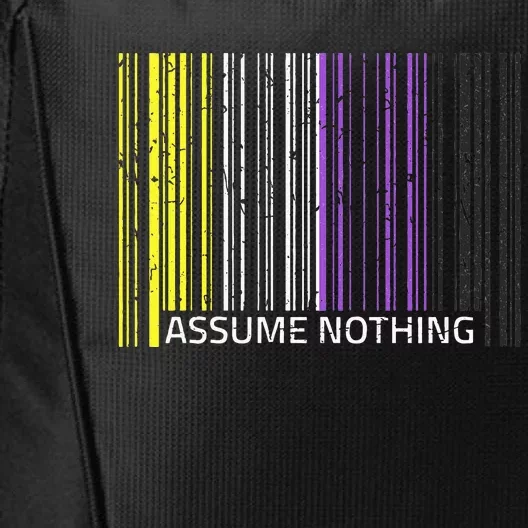 Assume Nothing Non Binary Flag Genderqueer Lgbtqia Pride City Backpack