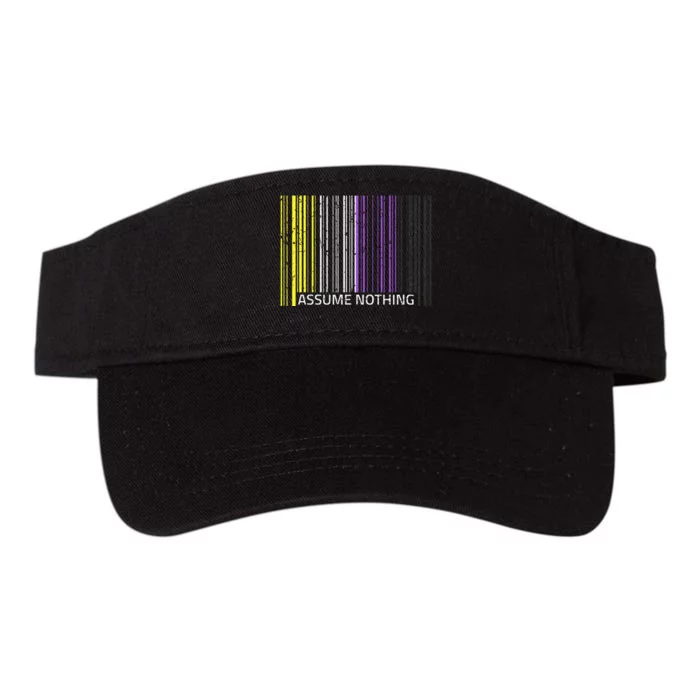 Assume Nothing Non Binary Flag Genderqueer Lgbtqia Pride Valucap Bio-Washed Visor