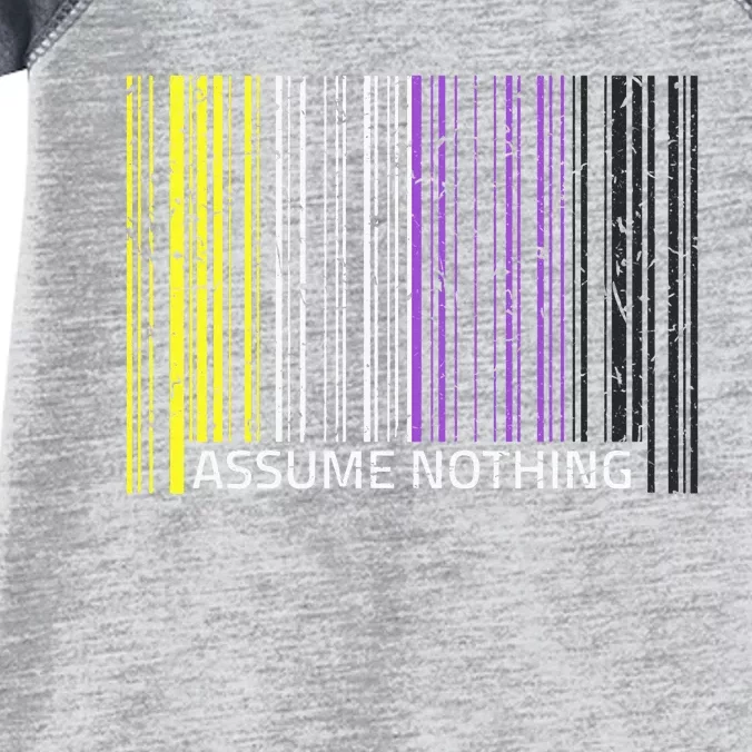 Assume Nothing Non Binary Flag Genderqueer Lgbtqia Pride Infant Baby Jersey Bodysuit