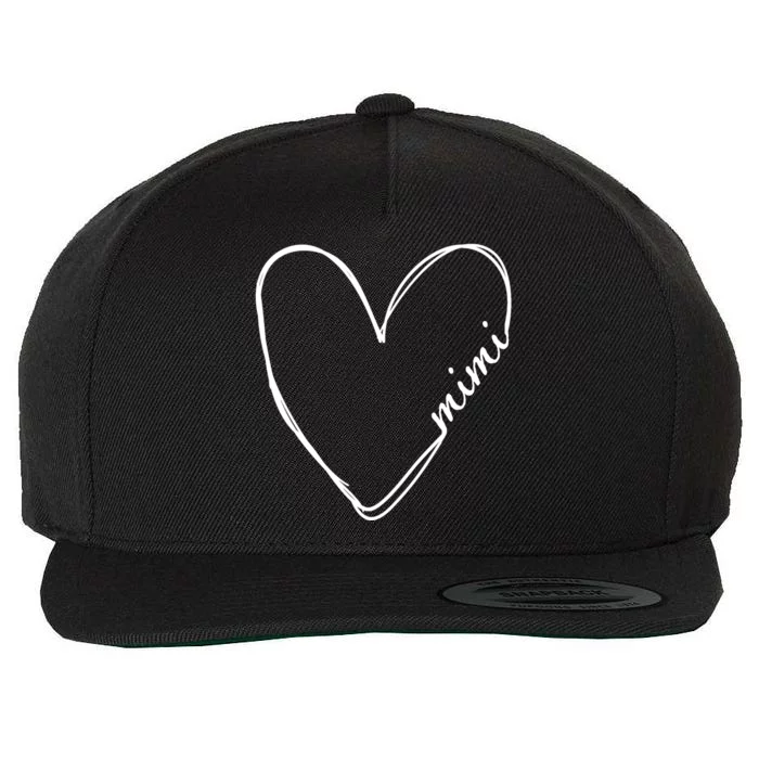 Announcement Grandparents New Mimi Heart Wool Snapback Cap