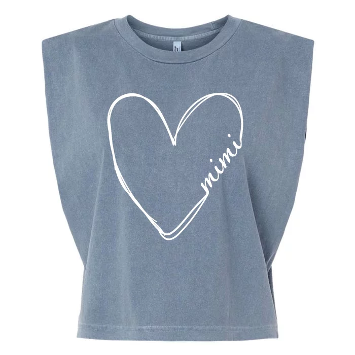 Announcement Grandparents New Mimi Heart Garment-Dyed Women's Muscle Tee