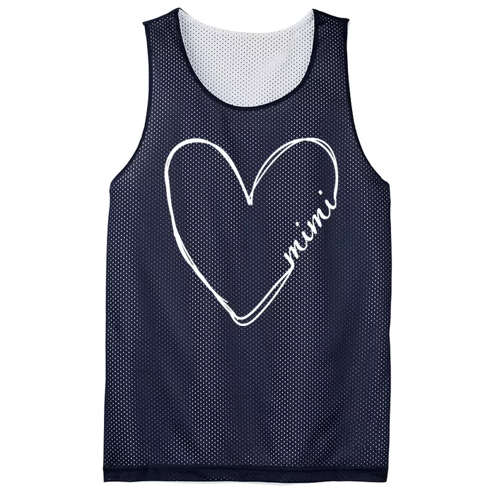 Announcement Grandparents New Mimi Heart Mesh Reversible Basketball Jersey Tank