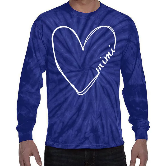 Announcement Grandparents New Mimi Heart Tie-Dye Long Sleeve Shirt