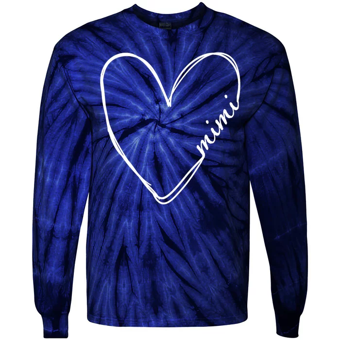 Announcement Grandparents New Mimi Heart Tie-Dye Long Sleeve Shirt