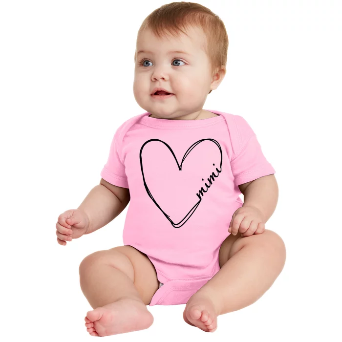 Announcement Grandparents New Mimi Heart Baby Bodysuit