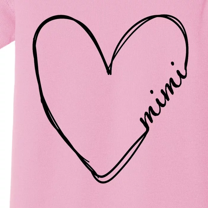 Announcement Grandparents New Mimi Heart Baby Bodysuit