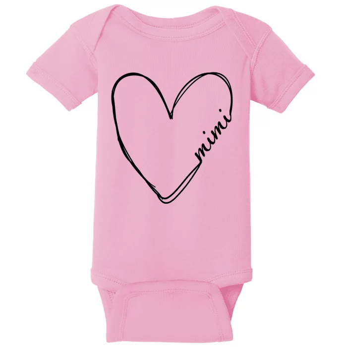 Announcement Grandparents New Mimi Heart Baby Bodysuit